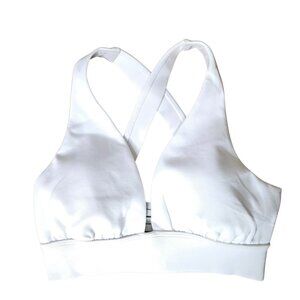 LoveWave White Deep Plunge Sports Bra